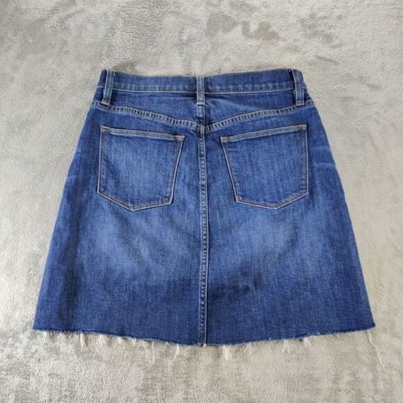 J.Crew Jean Skirt Womens 26 Blue Denim Dark Wash Mini Biker Skater‎ - Picture 3 of 6